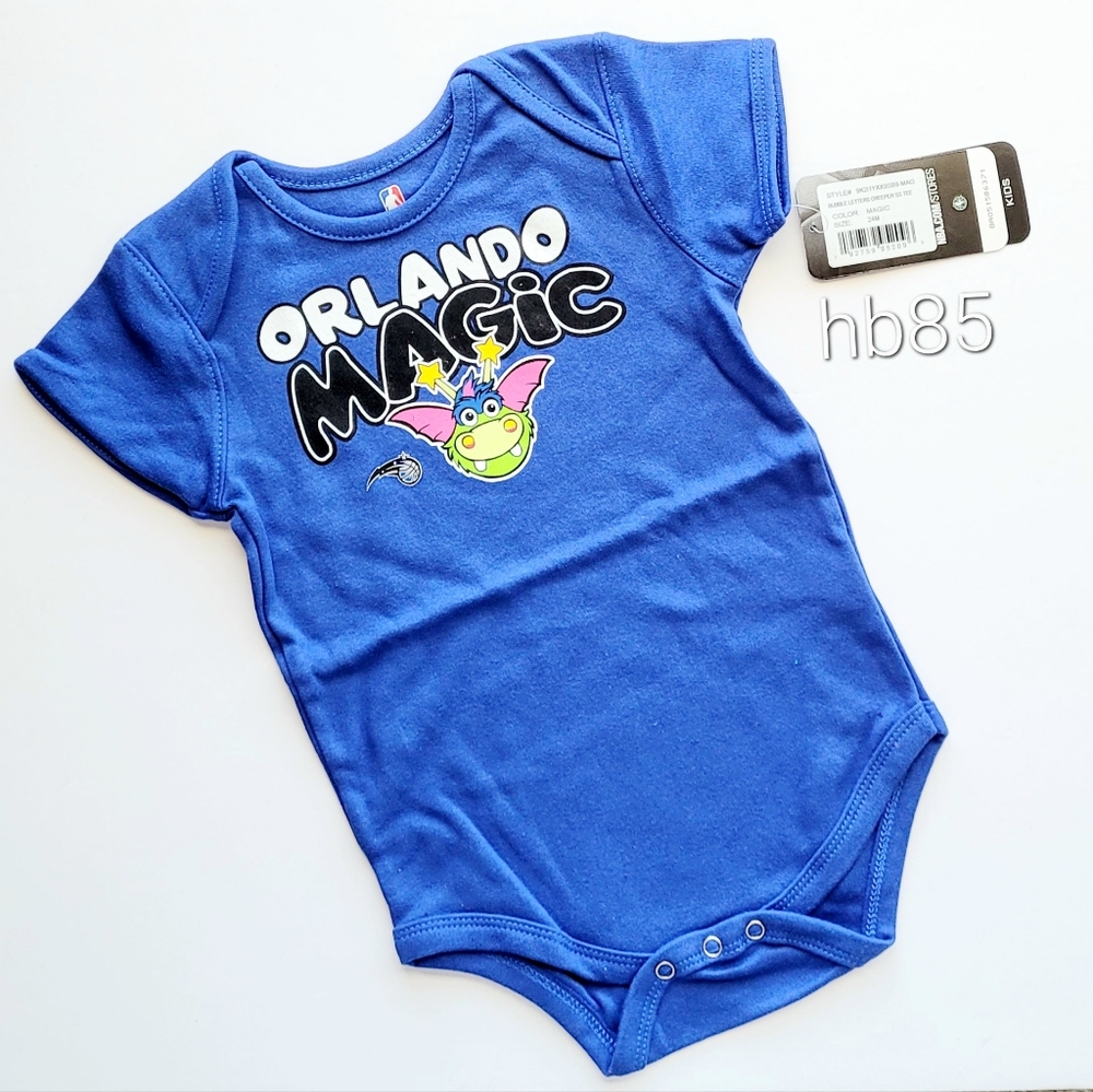 Orlando Magic Bubble Letter Baby Bodysuit  Blue White Black